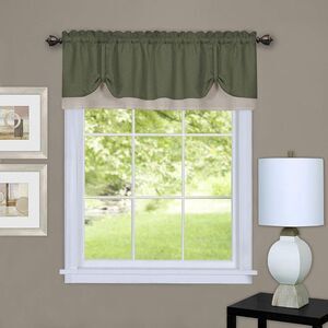 Mackenzie Window Curtain Valance 58x14- Green/Camel